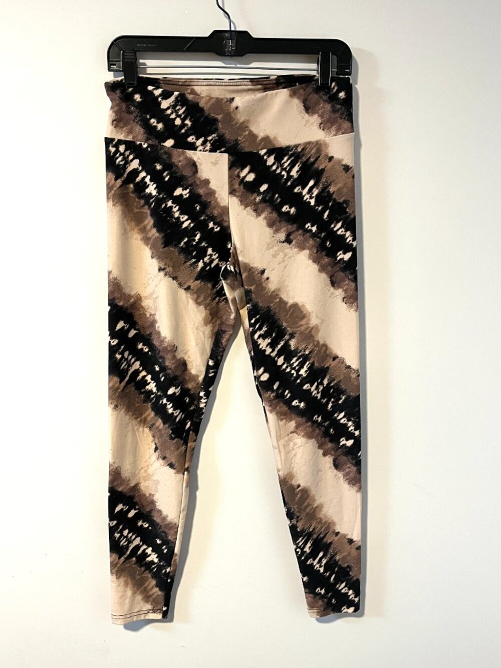 Brown Tie Die Leggings L/XL Stretch